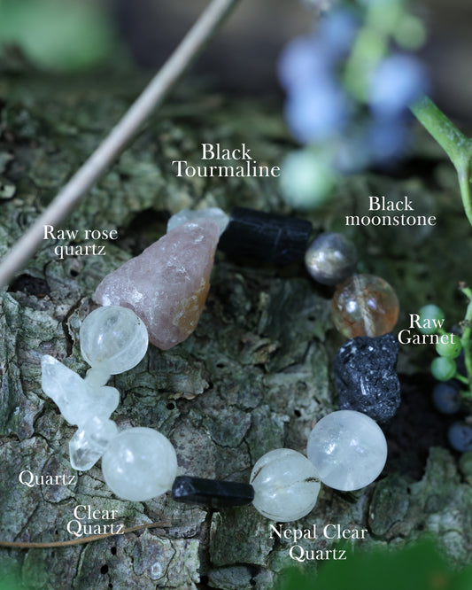 #7 🌿Witchwood Raw Stone Crystal Bracelet🌿