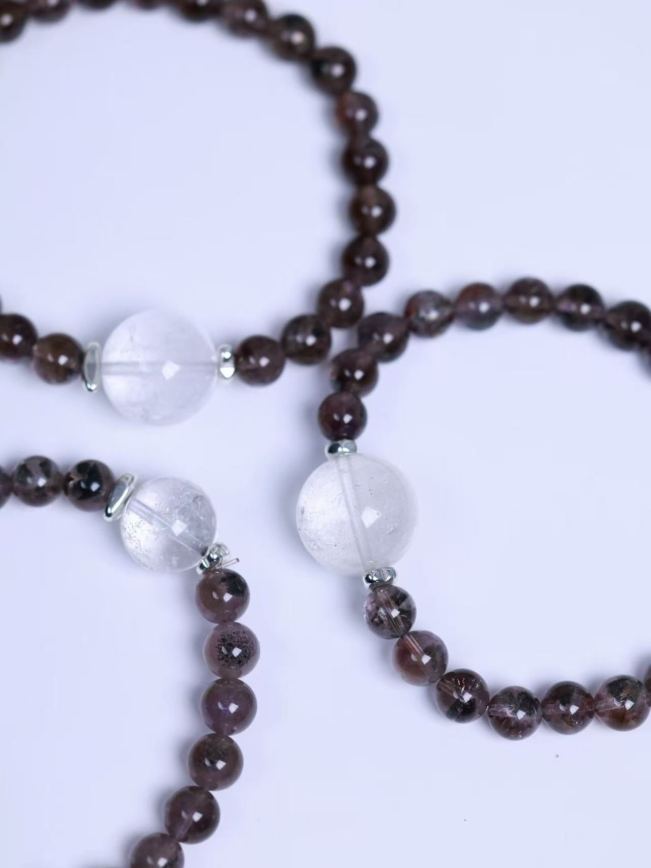 White Azeztulite & Auralite 23  Bracelet-白阿赛&極光23