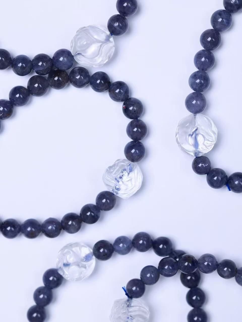 Lolite & Clear Quartz Bracelet堇青石 & 白水晶