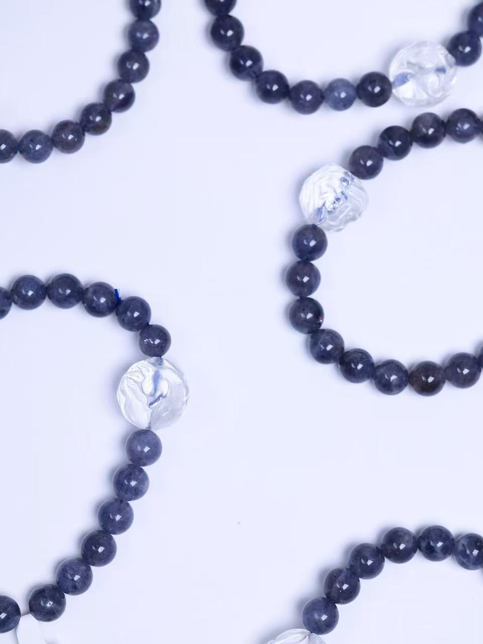 Lolite & Clear Quartz Bracelet堇青石 & 白水晶