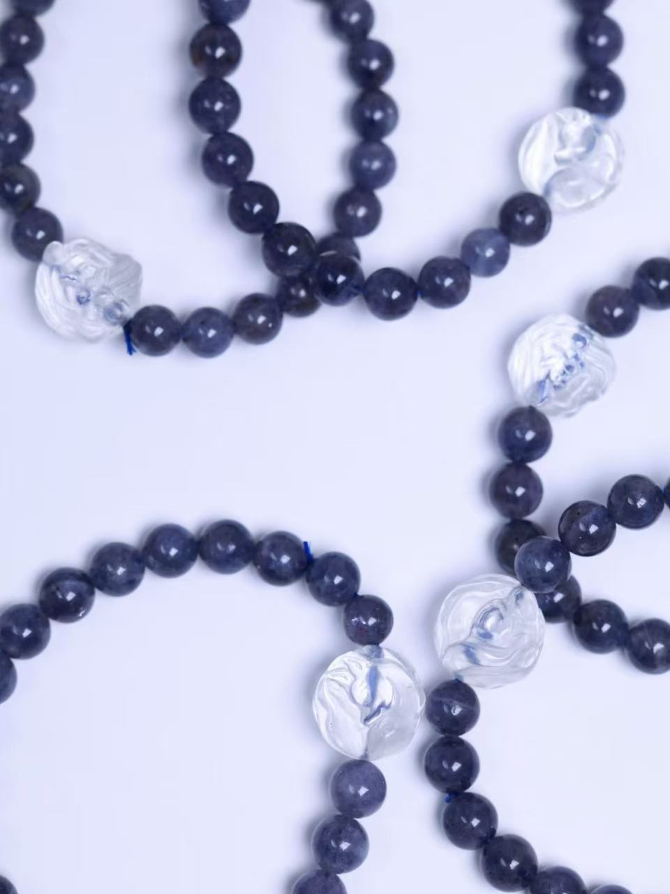 Lolite & Clear Quartz Bracelet堇青石 & 白水晶