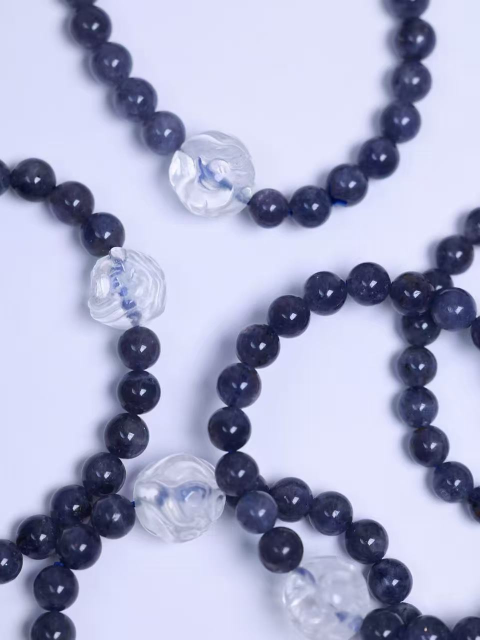 Lolite & Clear Quartz Bracelet堇青石 & 白水晶