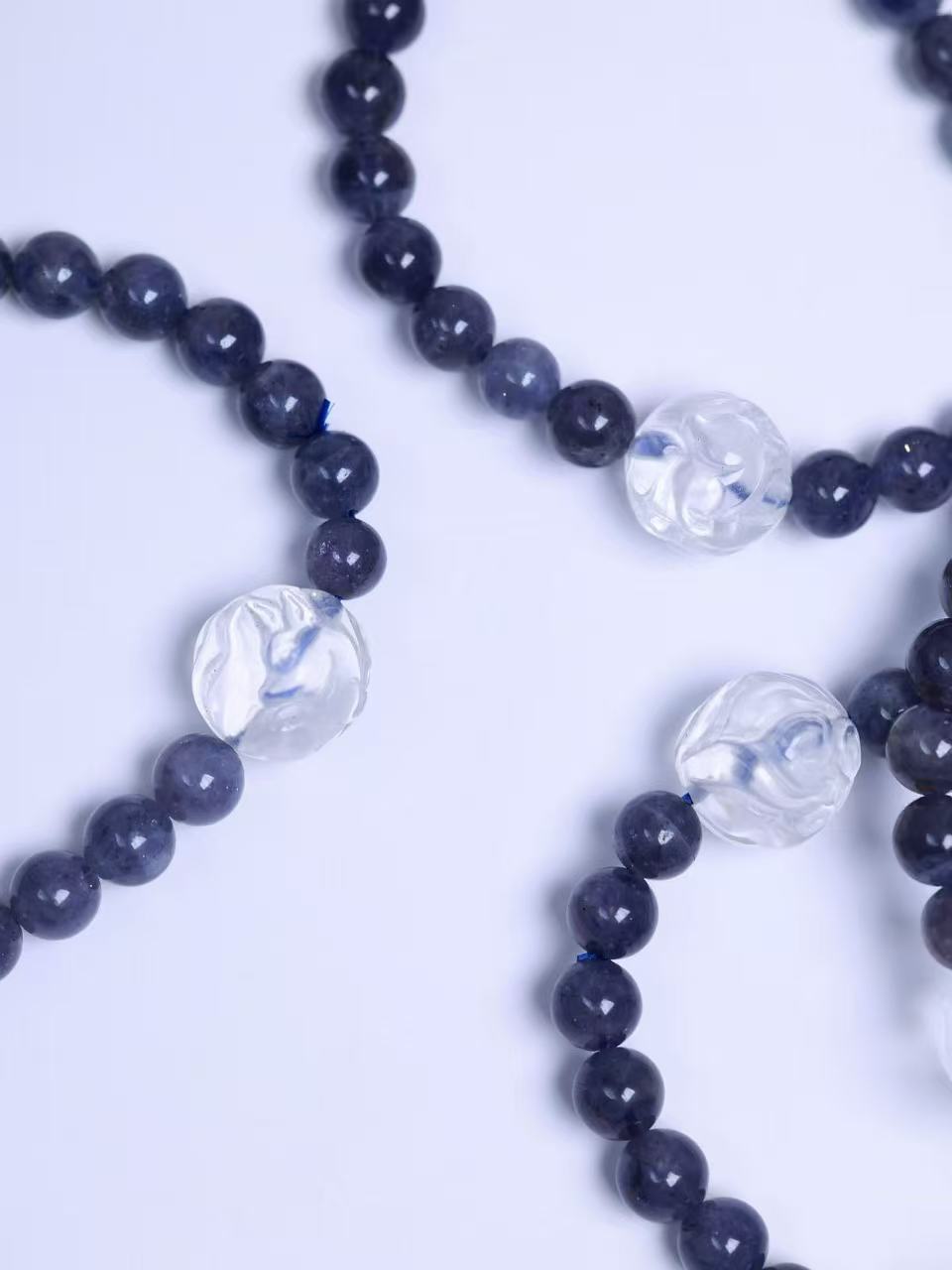 Lolite & Clear Quartz Bracelet堇青石 & 白水晶