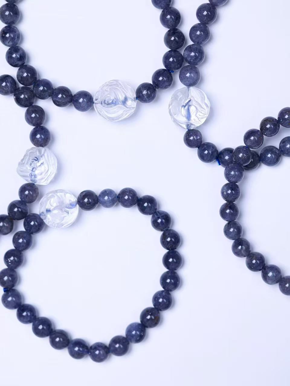 Lolite & Clear Quartz Bracelet堇青石 & 白水晶