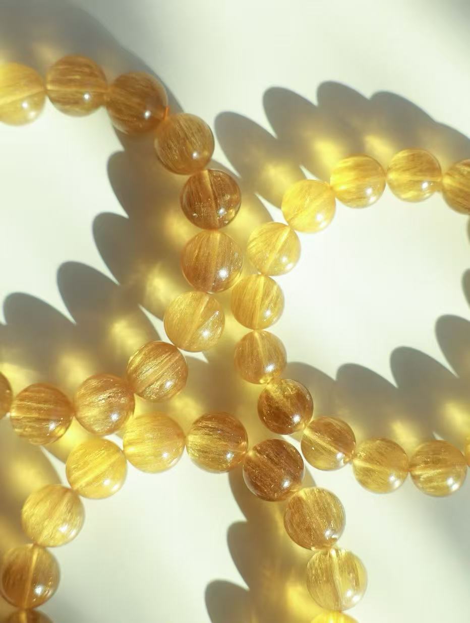 Gold Rutilated Fluorite Crystal -黃螢石