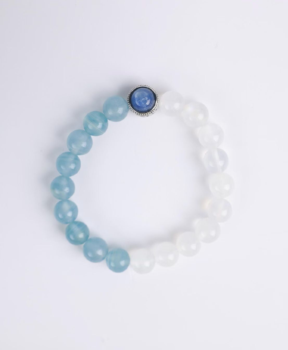 Blue Calcite & Moonstone Crystal Bracelet-蓝方解石+月光石