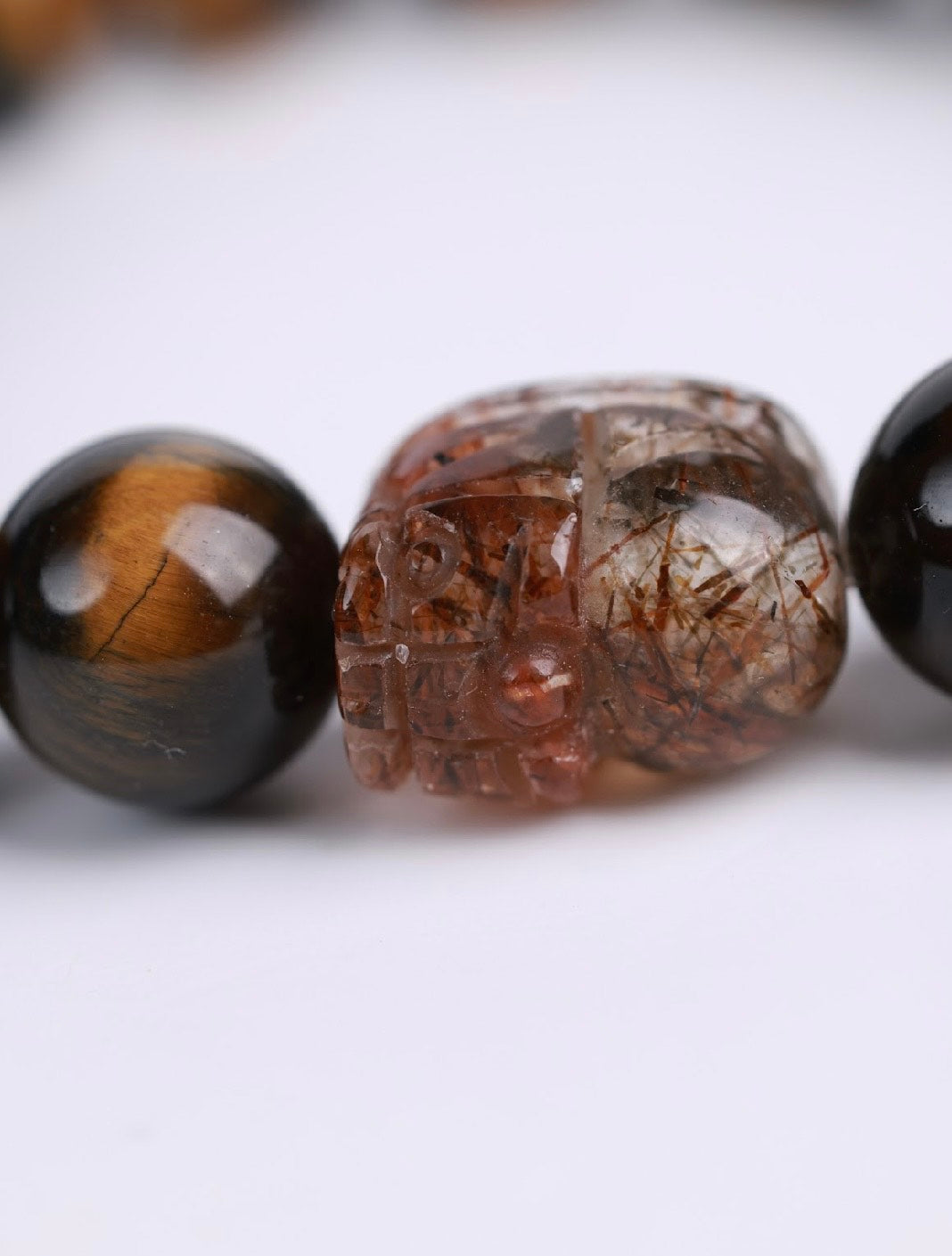 Tiger Eye Stone & Super Seven Pixiu Bracelet-虎眼石+貔貅