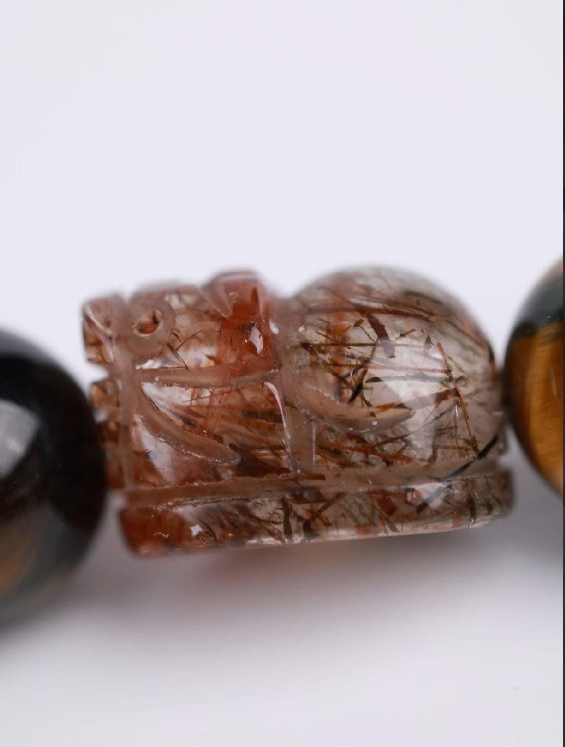 Tiger Eye Stone & Super Seven Pixiu Bracelet-虎眼石+貔貅