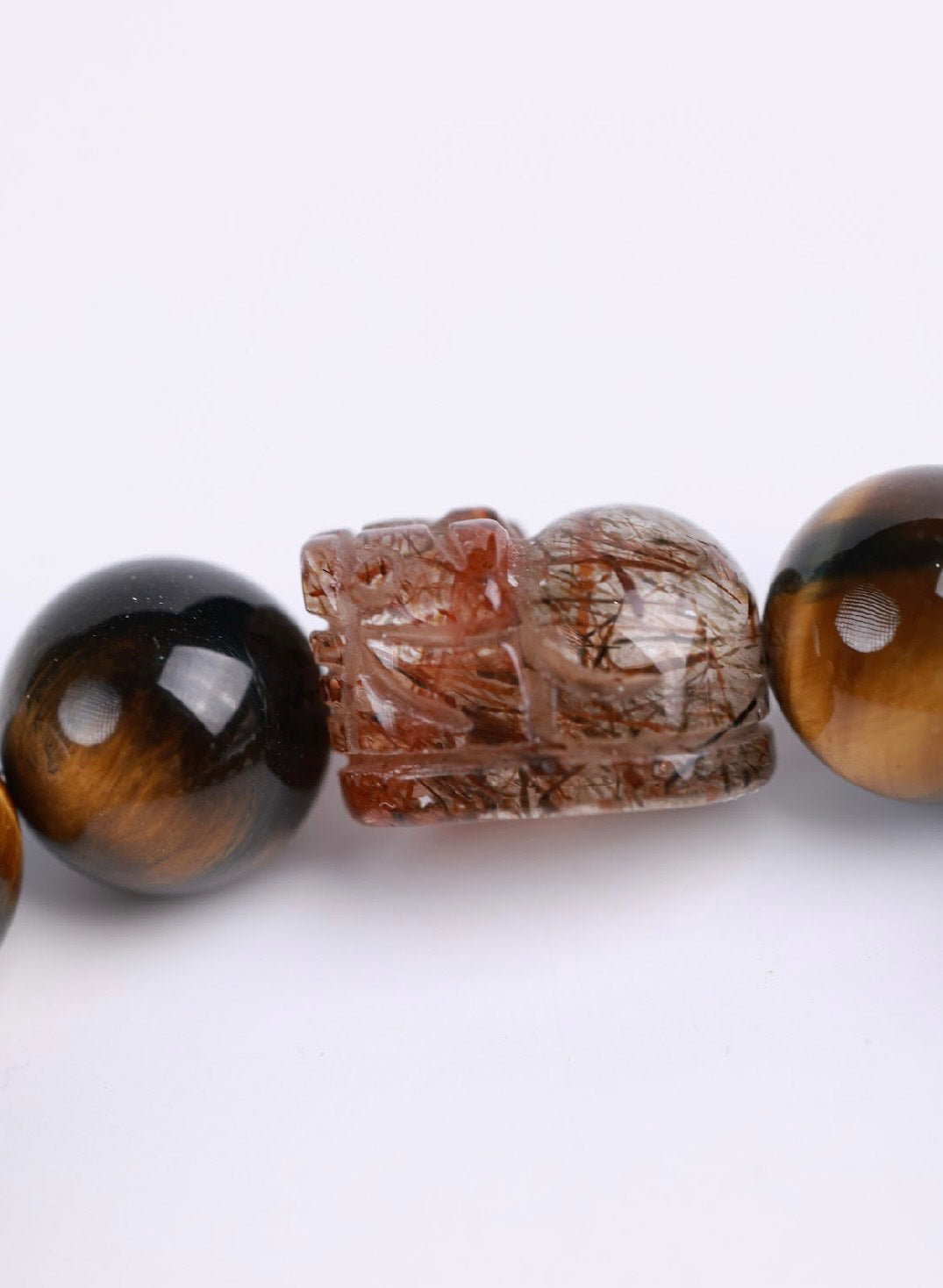 Tiger Eye Stone & Super Seven Pixiu Bracelet-虎眼石+貔貅