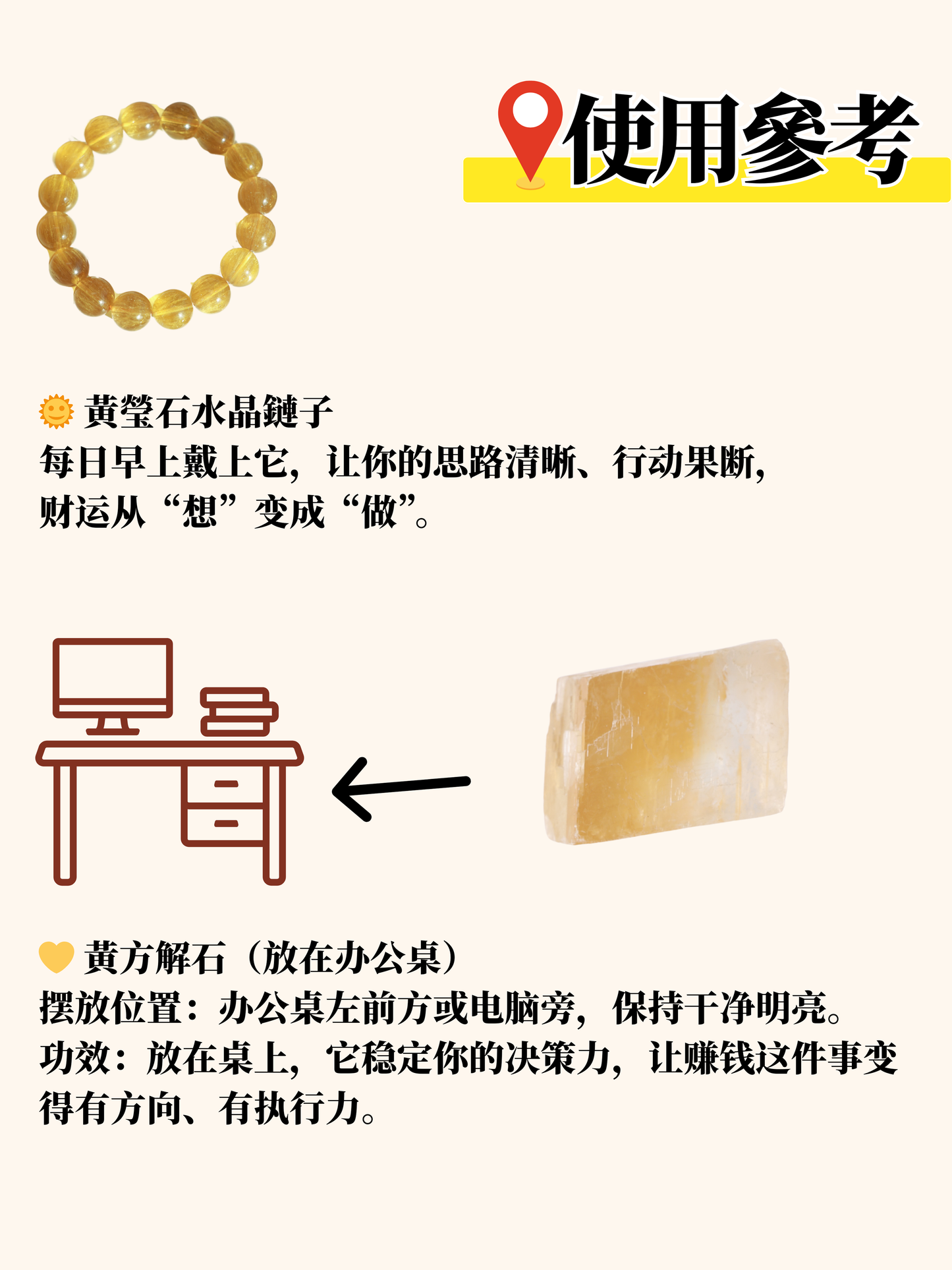 Instant Wealth Crystal Gift Box · 10mm Yellow Fluorite Bracelet × Yellow Calcite Raw Stone