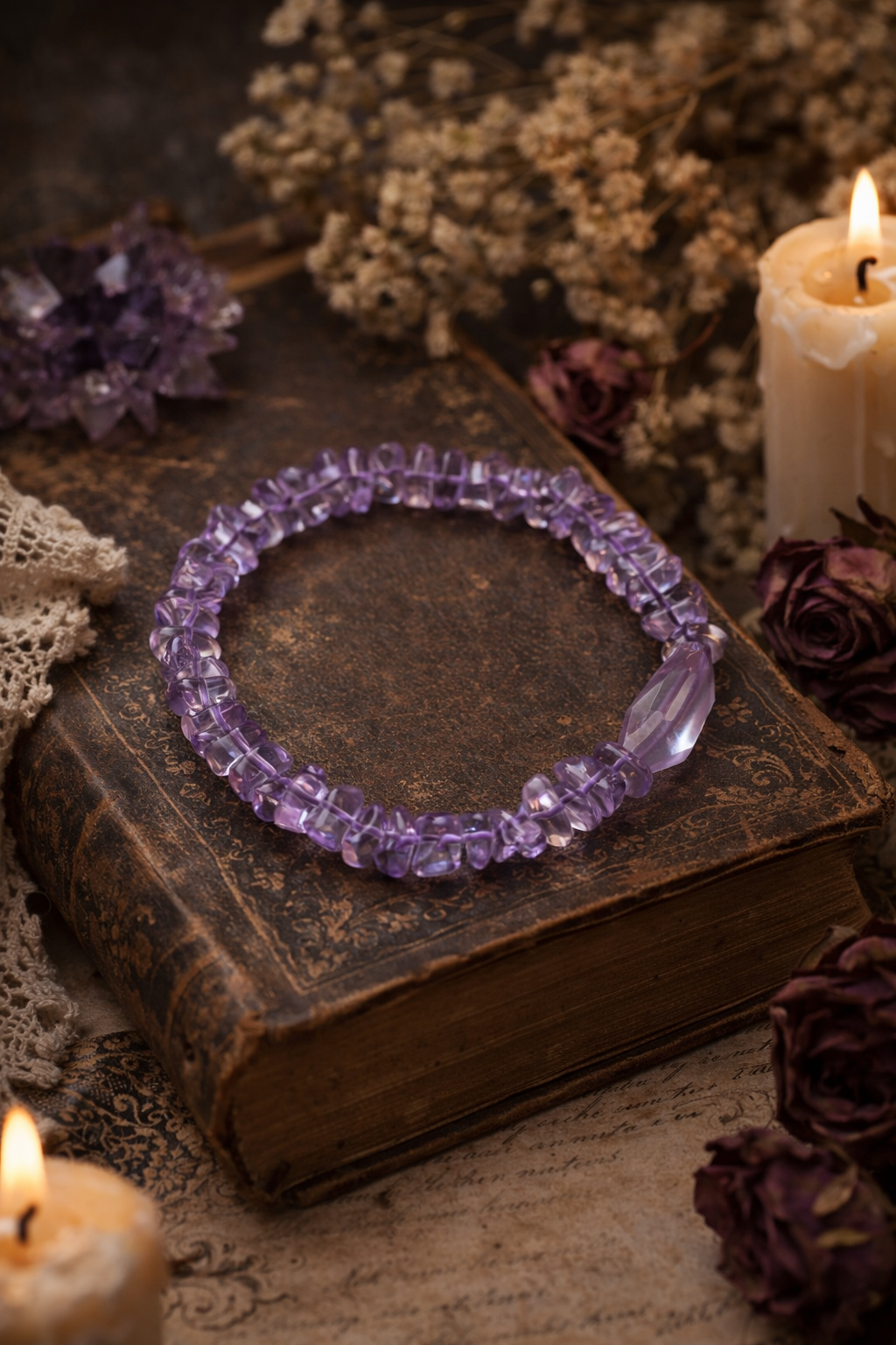 Amethyst × Morganite Bracelet—紫水晶 × 摩根石 水晶手串