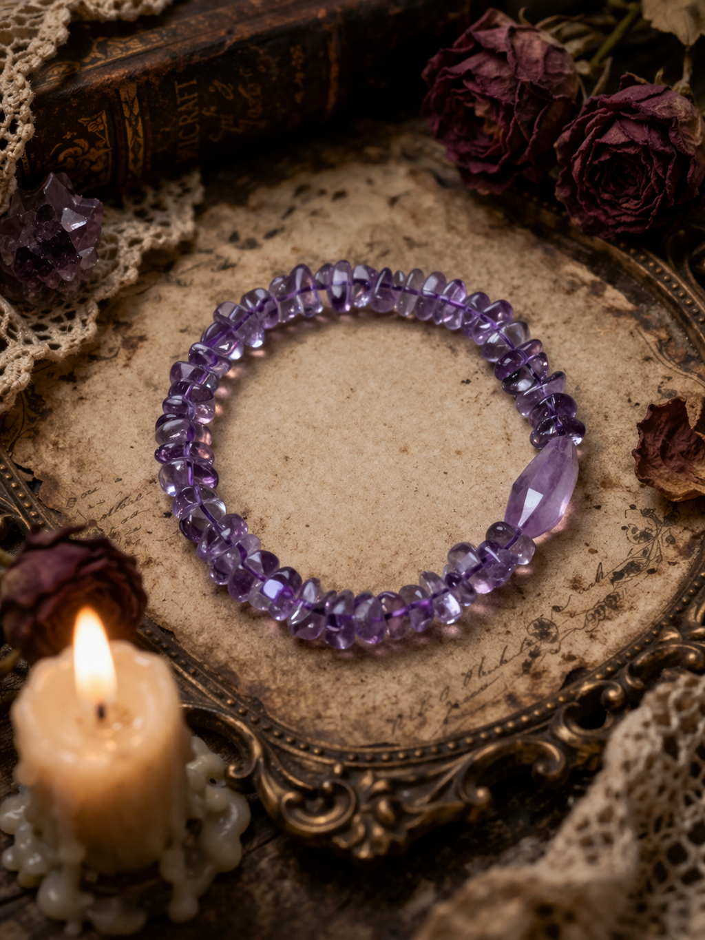 Amethyst × Morganite Bracelet—紫水晶 × 摩根石 水晶手串