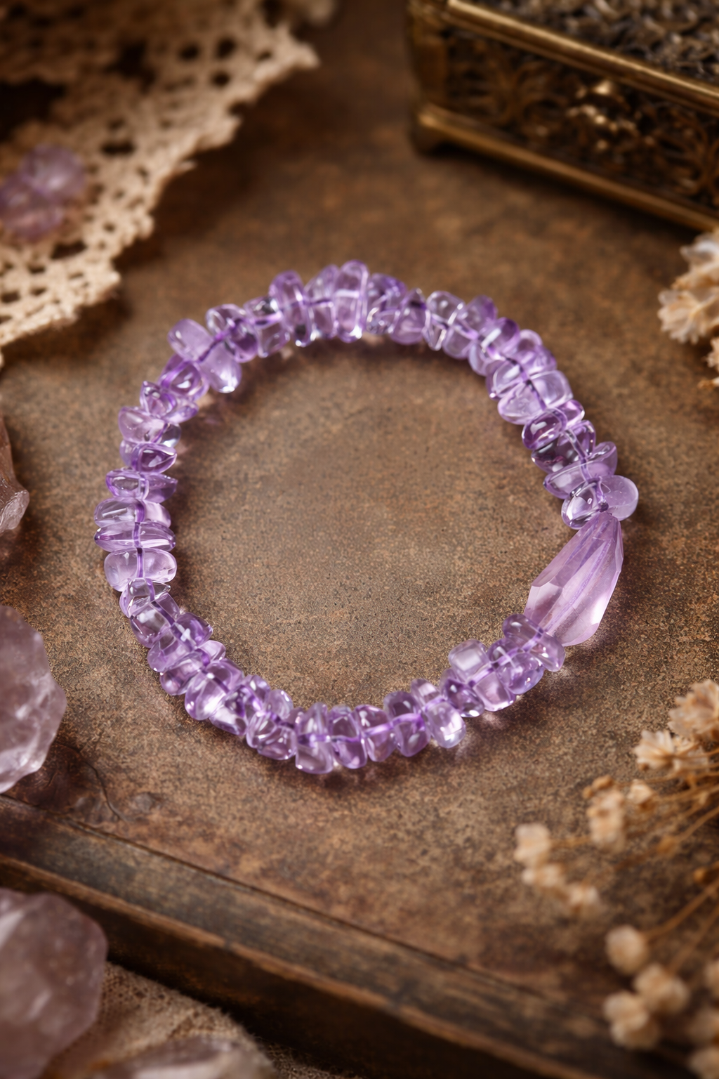 Amethyst × Morganite Bracelet—紫水晶 × 摩根石 水晶手串
