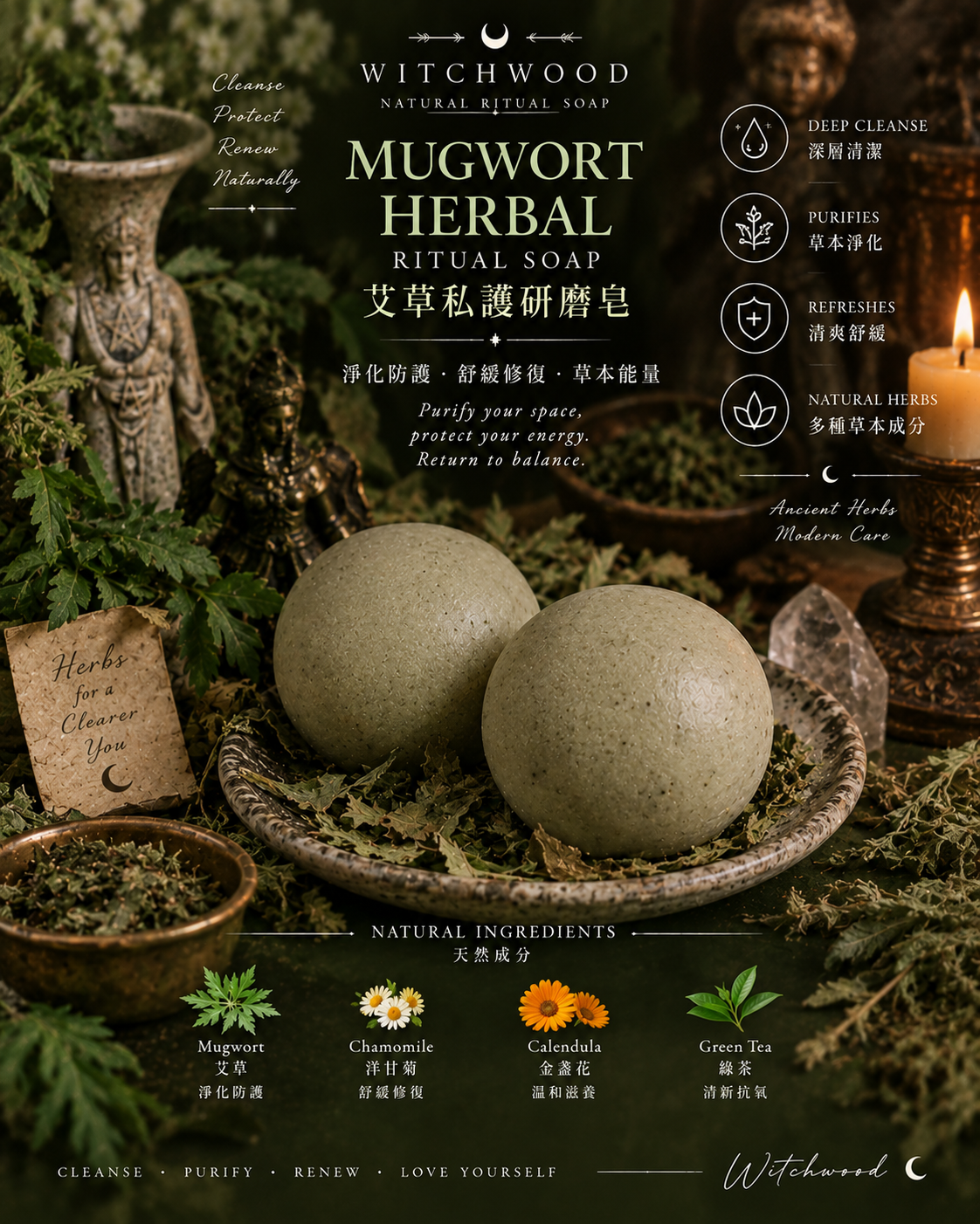 🌿【Witchwood Natural Ritual Soap Collection】-天然儀式手工皂系列
