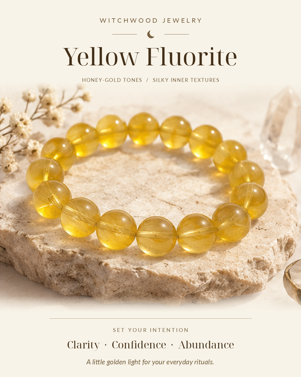 【Yellow Fluorite Bracelet】-拉絲黃螢石