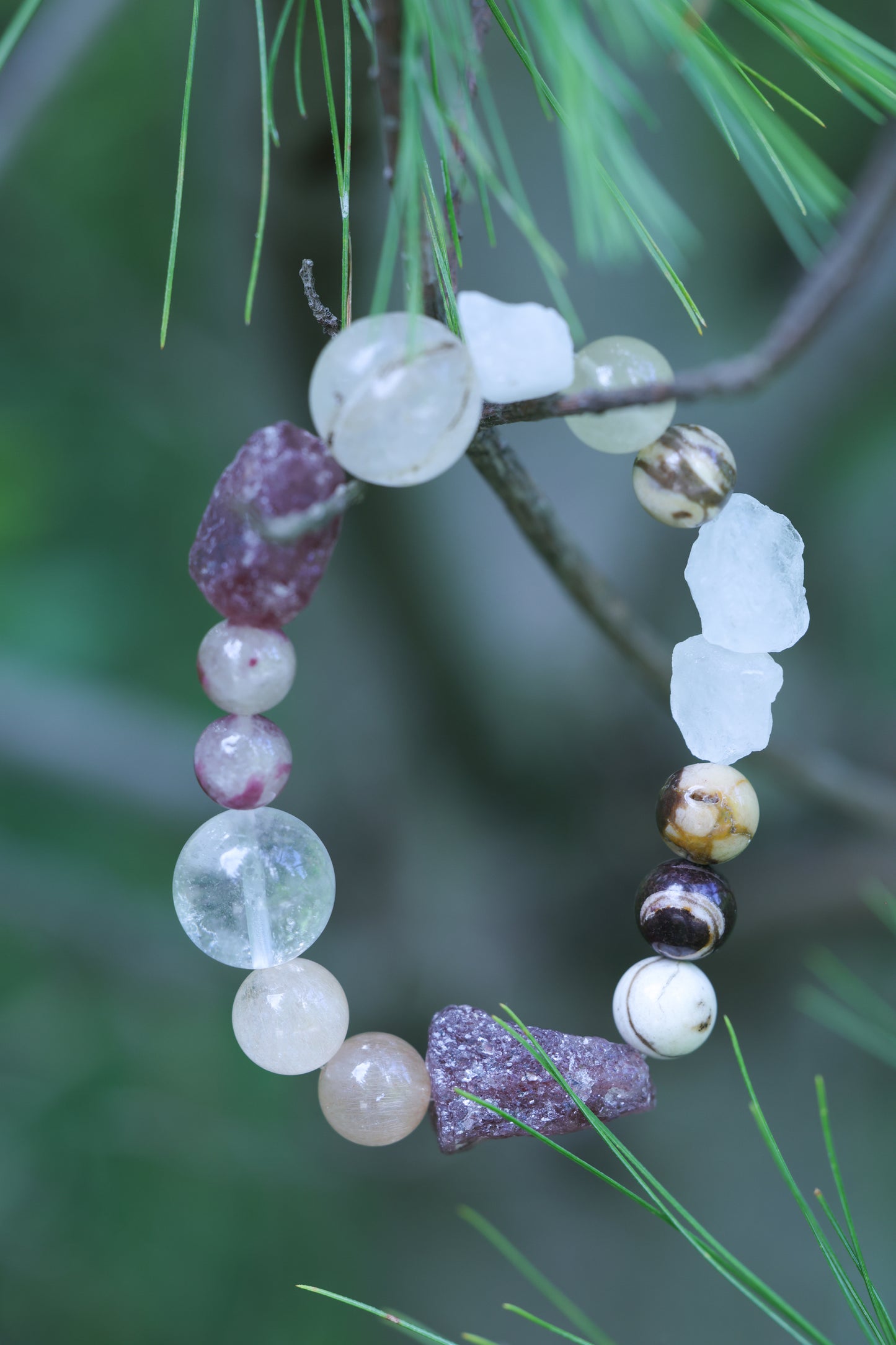 #16 🌿Witchwood Raw Stone Crystal Bracelet🌿