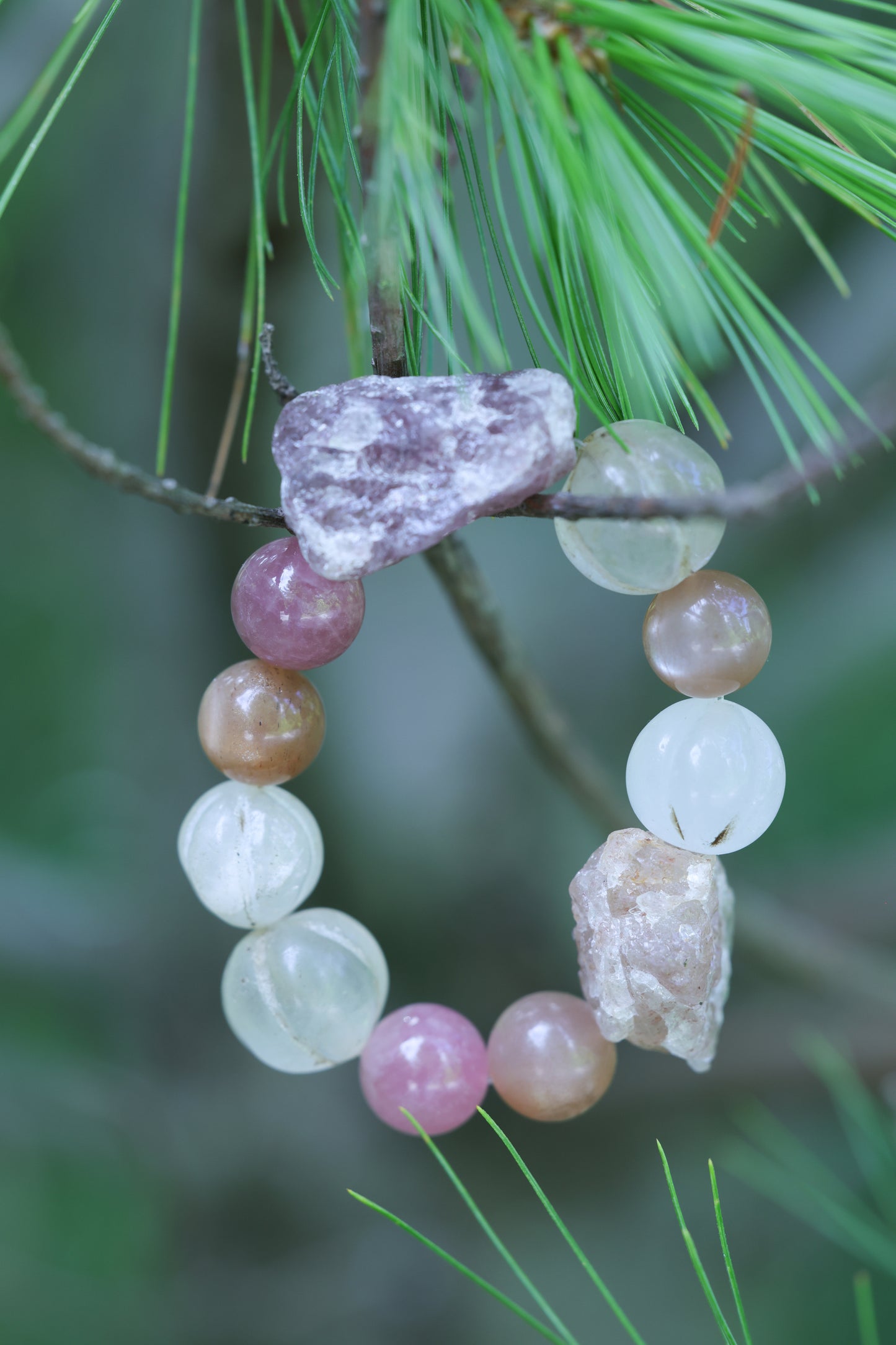 #19 🌿Witchwood Raw Stone Crystal Bracelet🌿