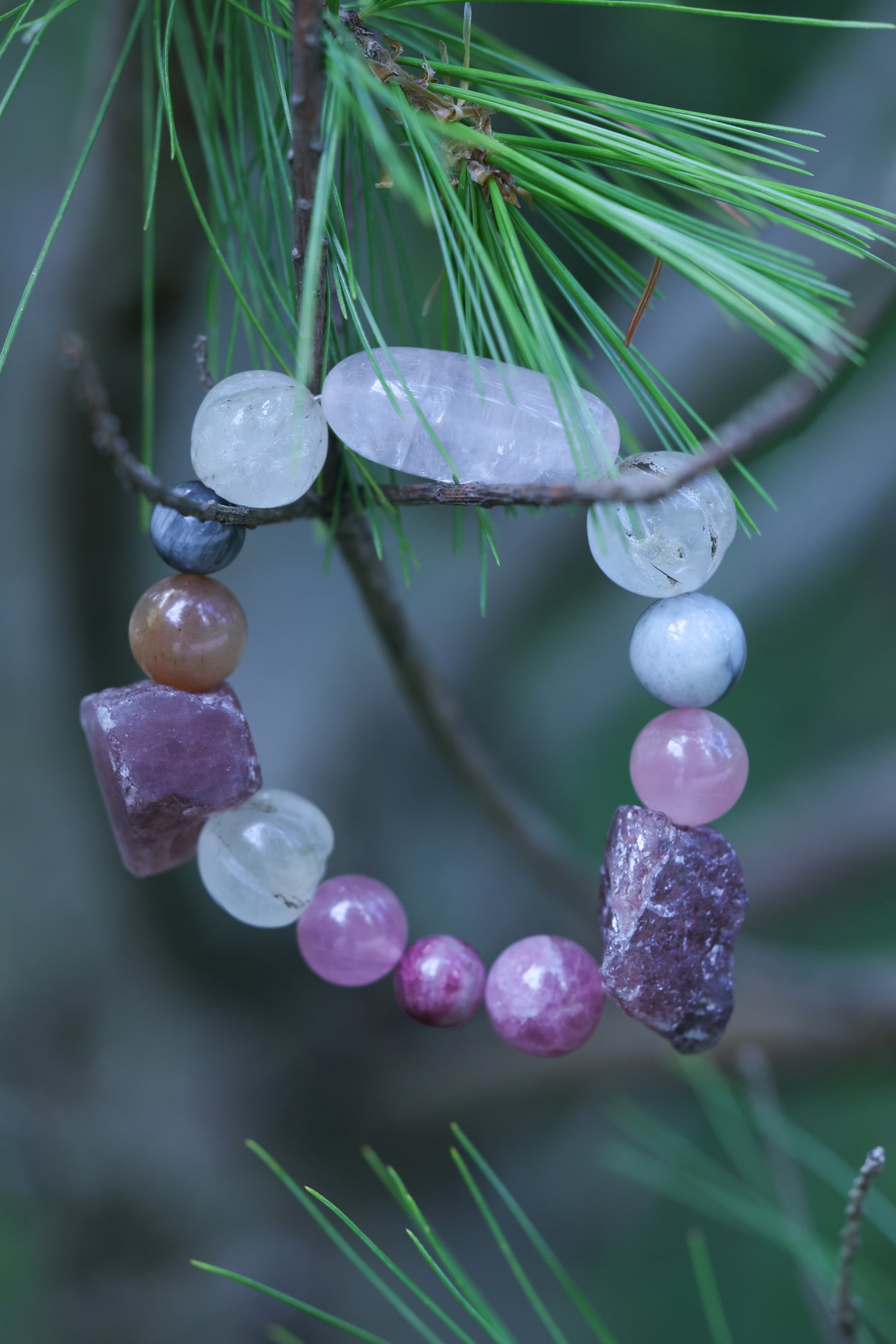 #23 🌿Witchwood Raw Stone Crystal Bracelet🌿