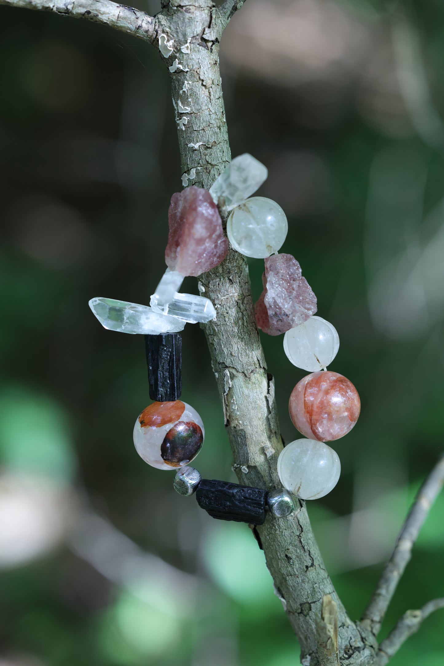 #3 Witchwood Raw Stone Crystal Bracelet🌿
