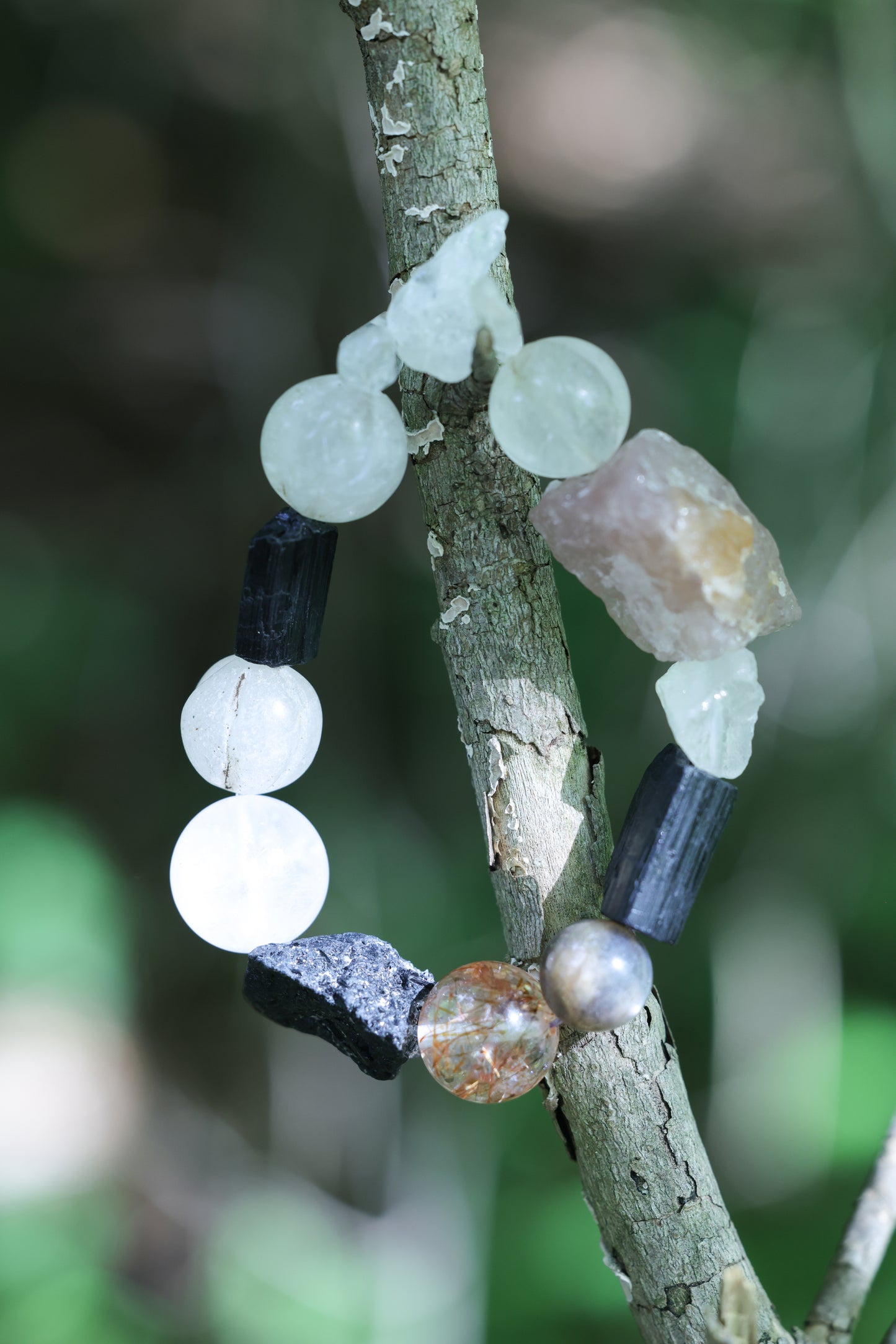 #7 🌿Witchwood Raw Stone Crystal Bracelet🌿