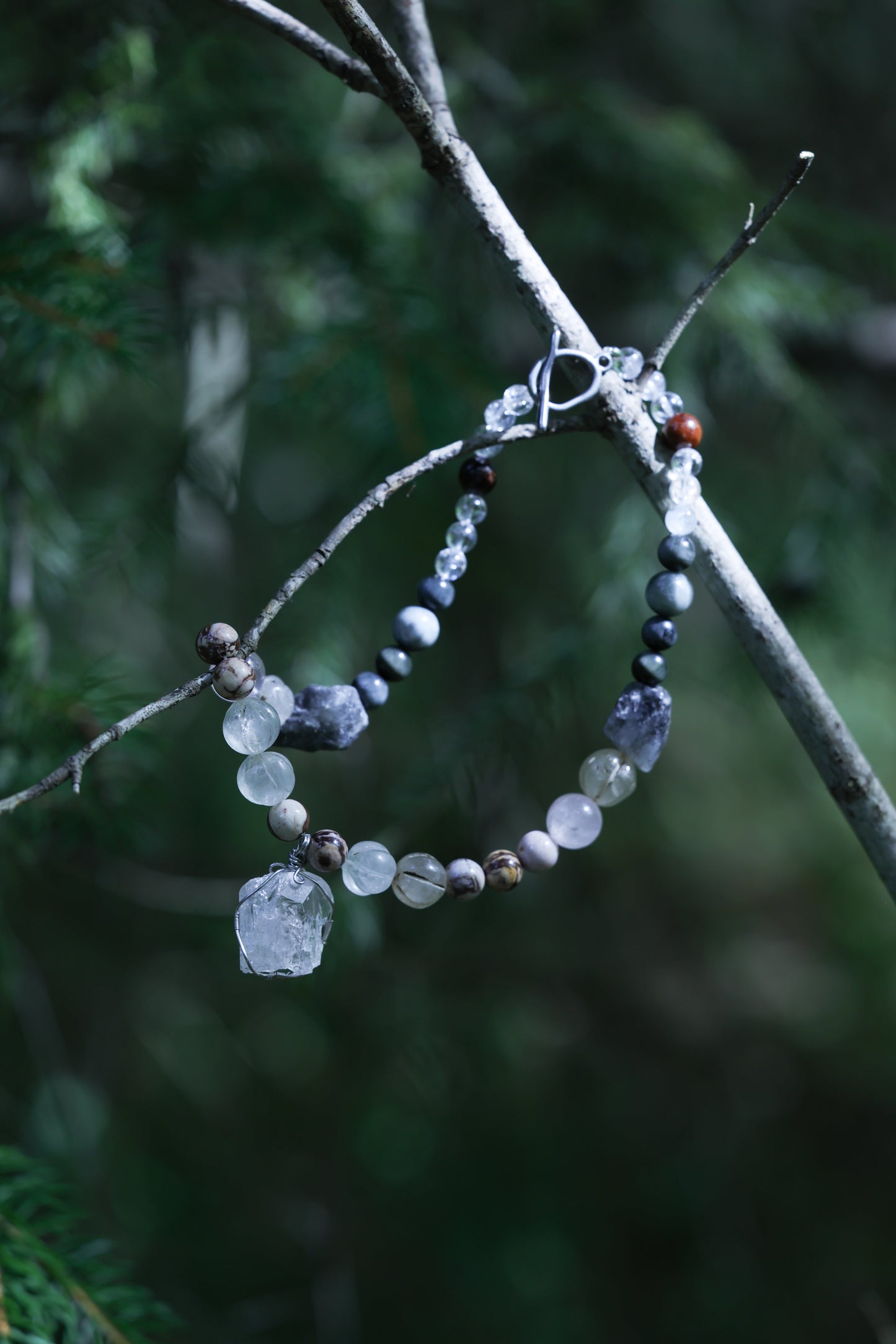 #6 🌿 Witchwood Raw Stone Crystal Necklace🌿