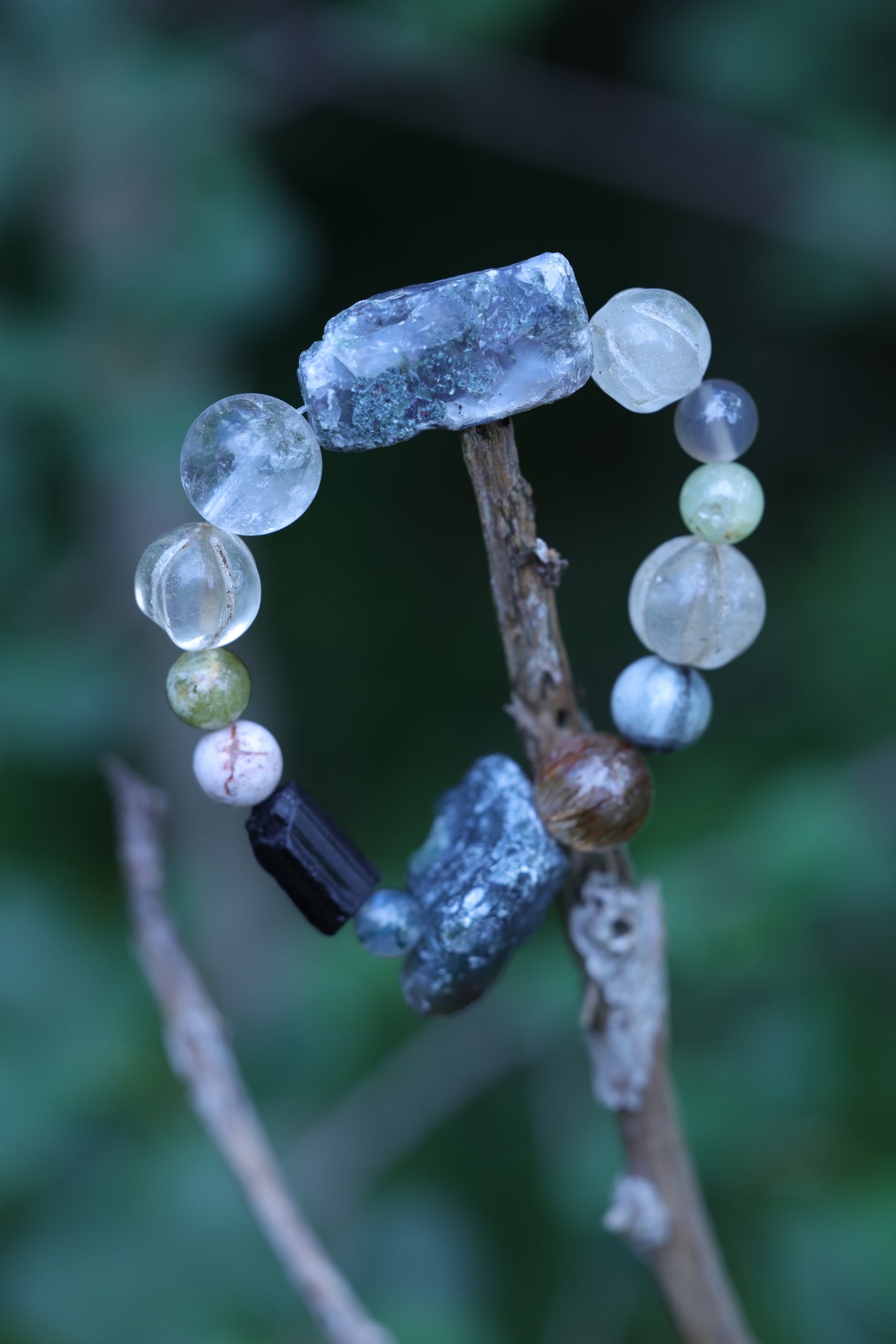 #17 🌿Witchwood Raw Stone Crystal Bracelet🌿