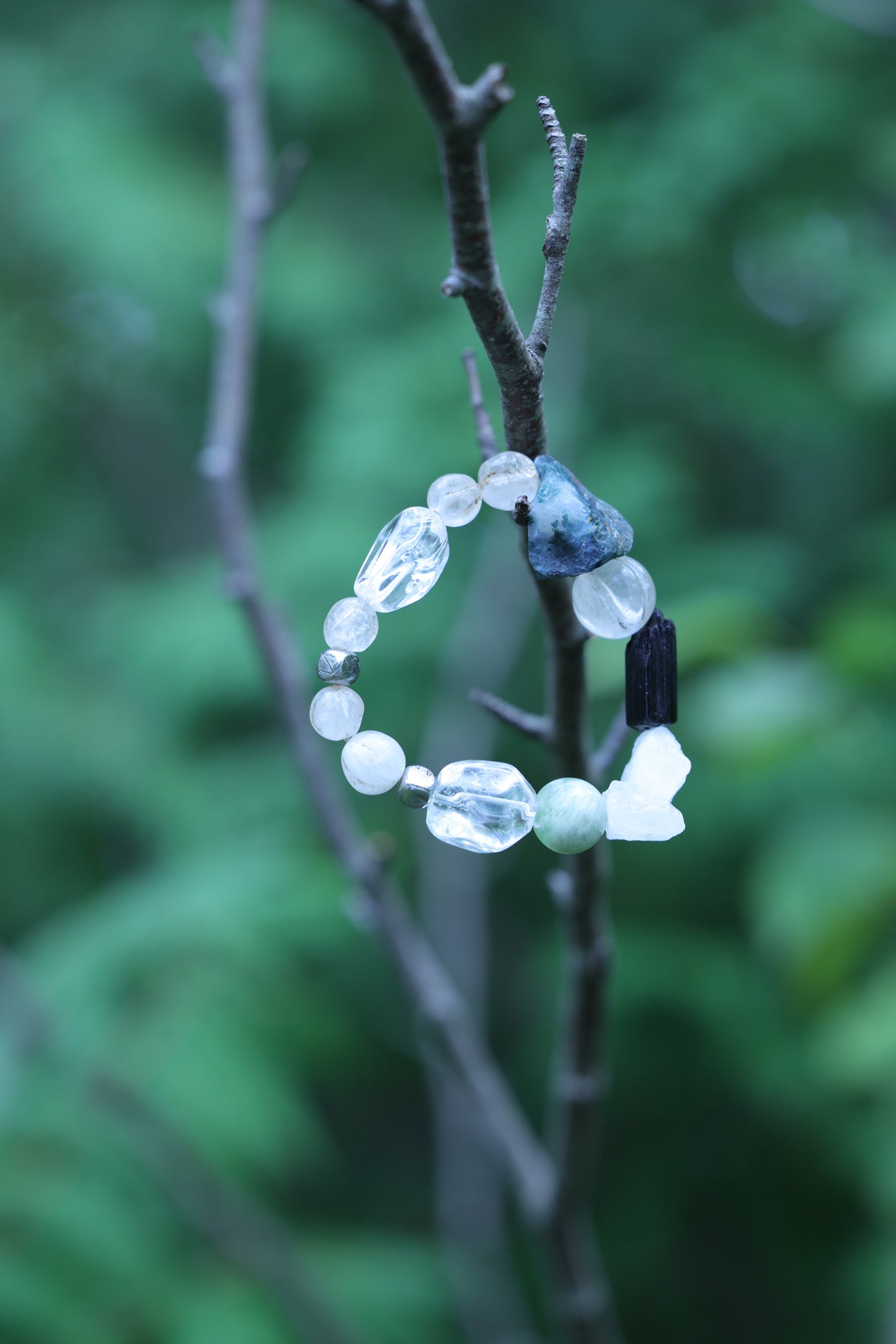#13 🌿Witchwood Raw Stone Crystal Bracelet🌿
