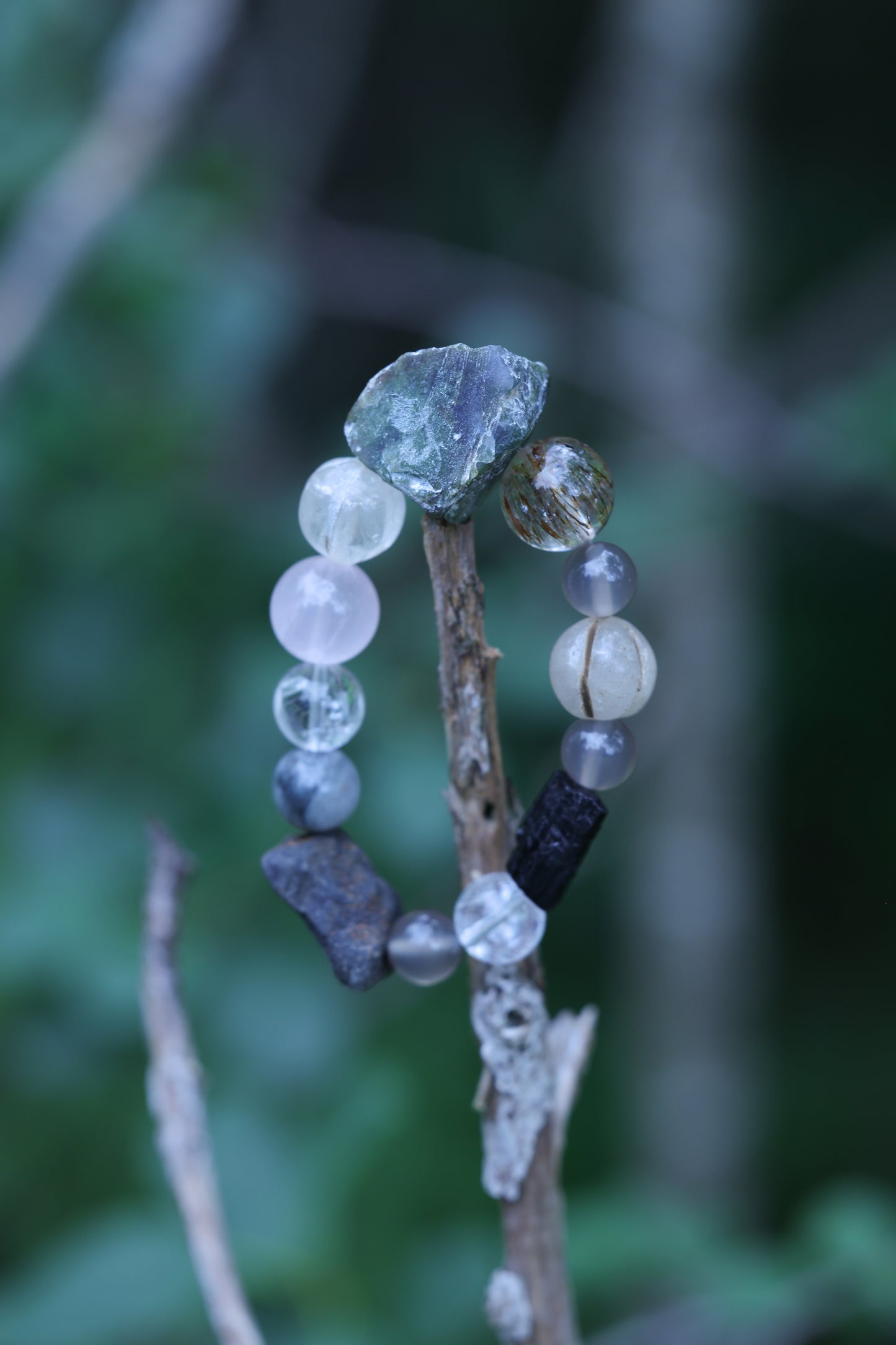 #18 🌿Witchwood Raw Stone Crystal Bracelet🌿