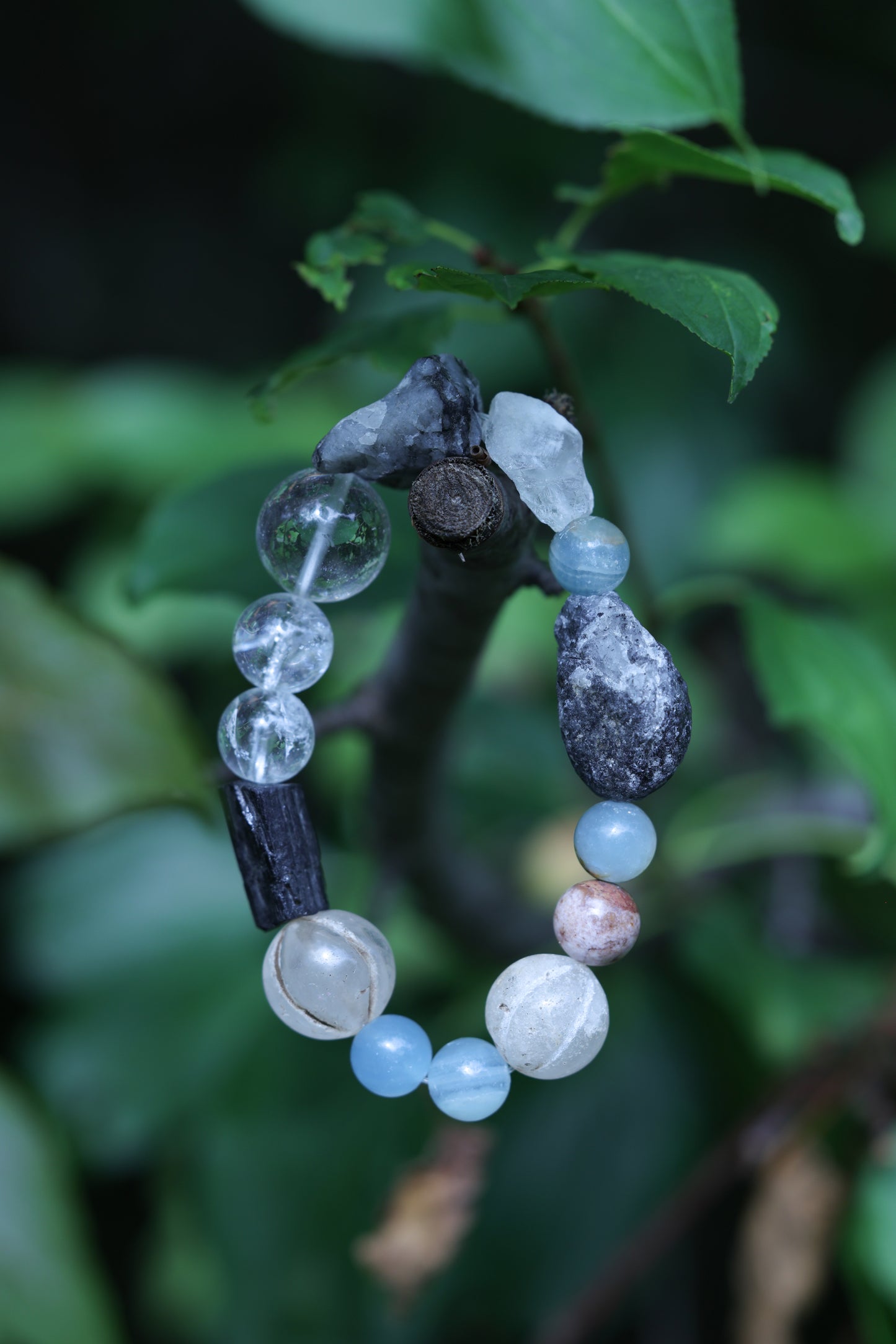 #9 🌿Witchwood Raw Stone Crystal Bracelet🌿
