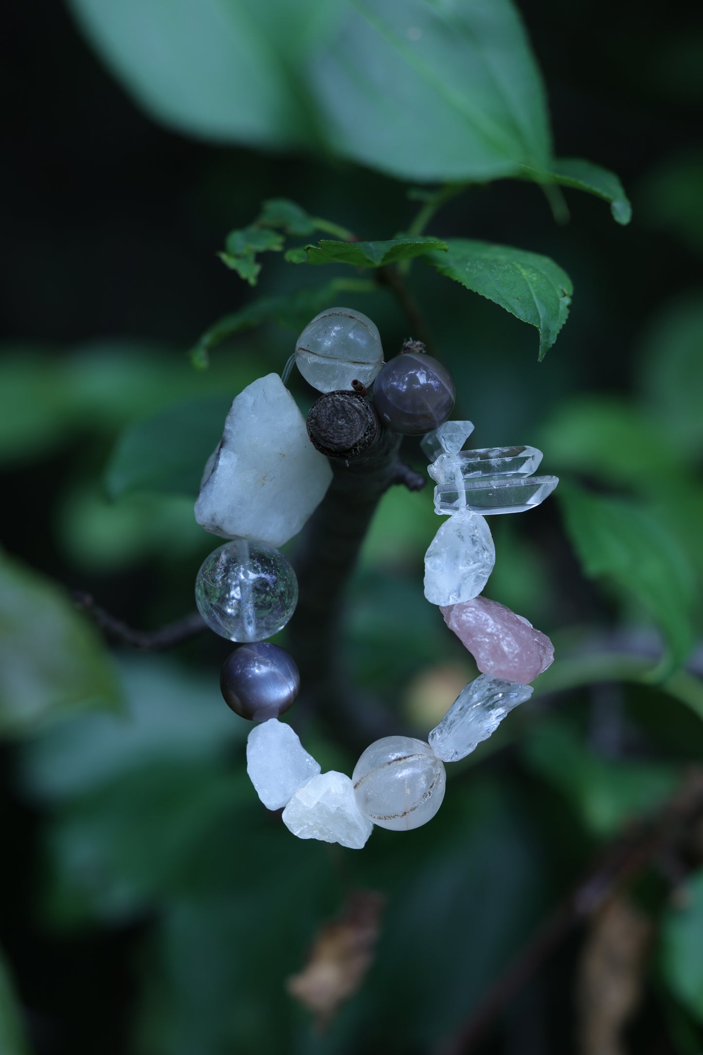 #12 🌿Witchwood Raw Stone Crystal Bracelet🌿