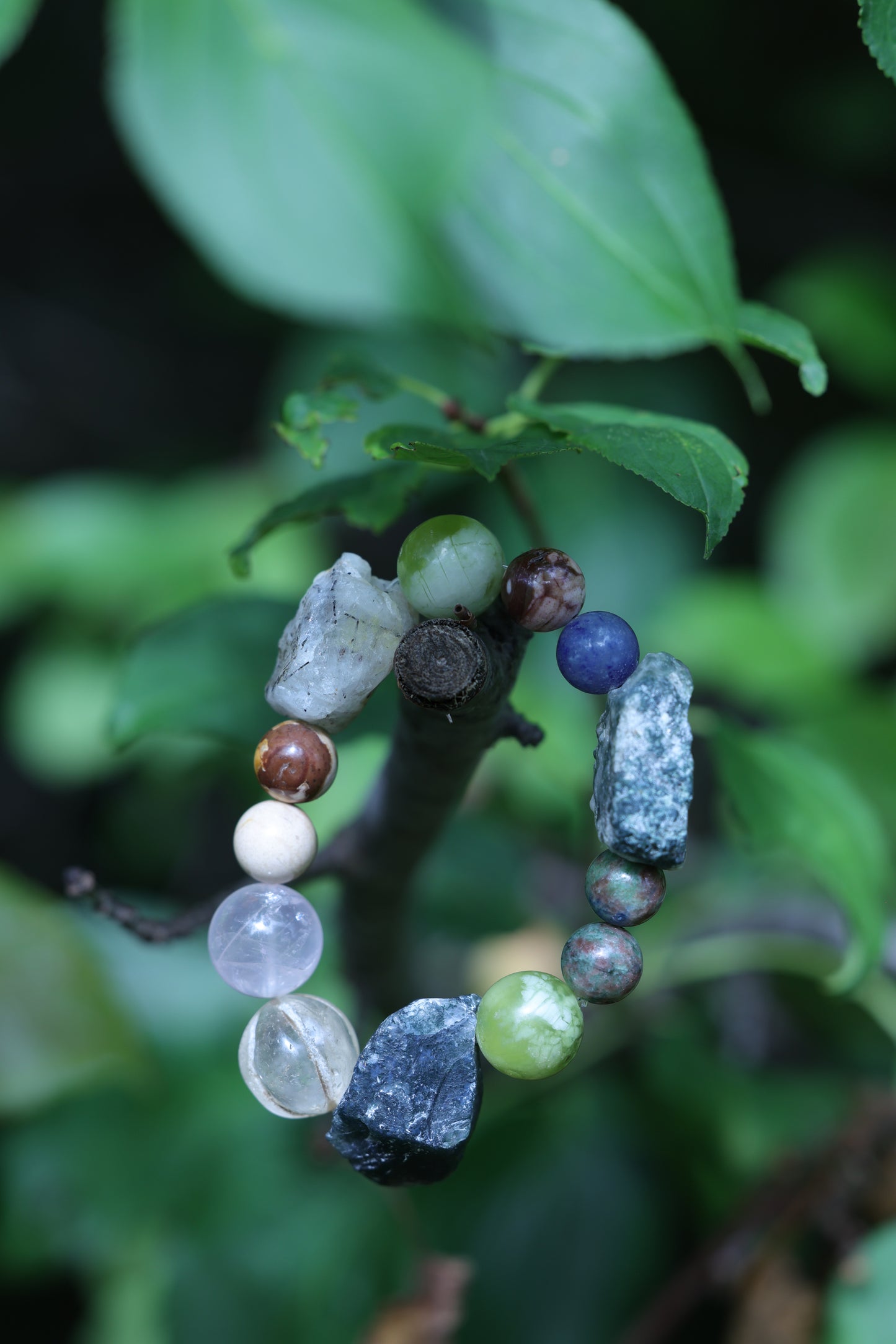 #15 🌿Witchwood Raw Stone Crystal Bracelet🌿
