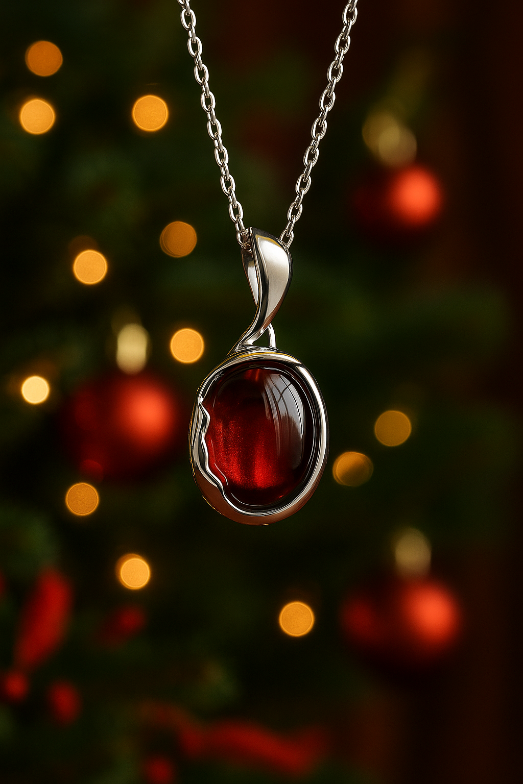 atural Blood Amber Oval Pendant